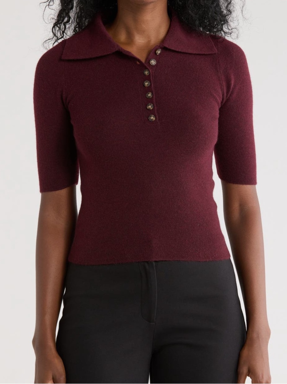 Vero Moda Marina Elbow Sleeve Polo Sweater
